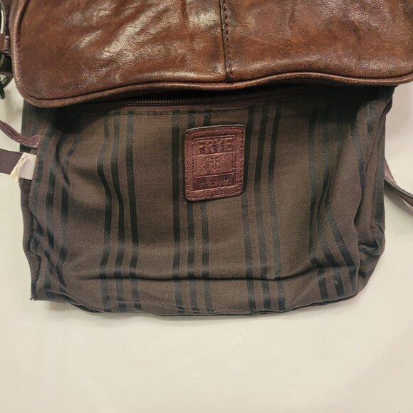 Frye Cameron Crossbody Distressed Merlot Wine Leather Purse Shoulder Bag - Picture 12 of 15